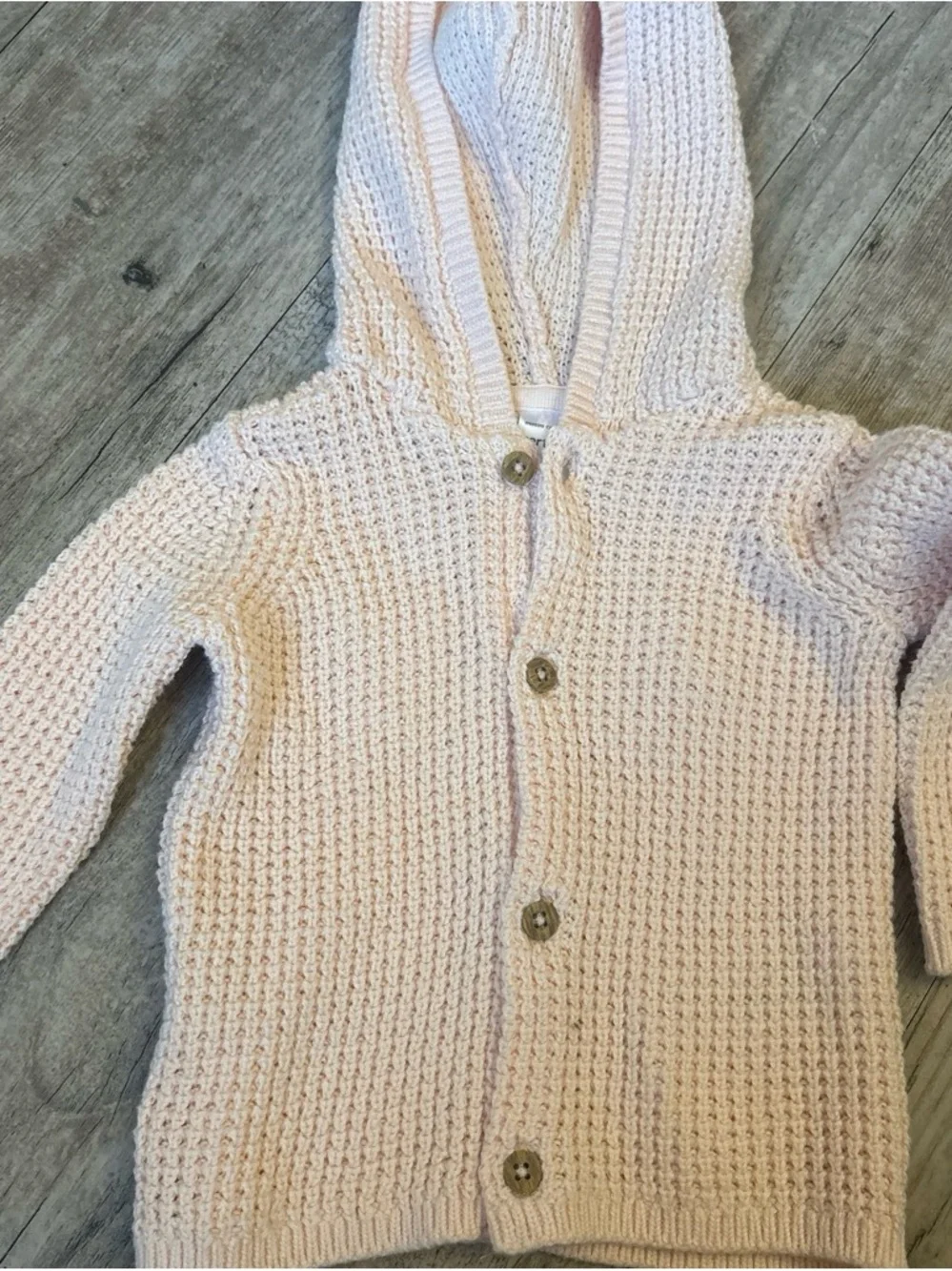 Carter's Light Pink Knit Hooded Cardigan
